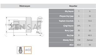 Marş Dişlisi 9diş Ls Traktör Forklift Clark Daewoo Forklift Ls Traktör Kore Valeo Tipi Yanmar 33mm Zen0906 | Zen 0906