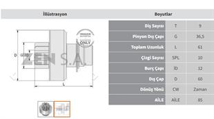 Marş Dişlisi 9diş Ford Ranger / Mercedes Benz Sprınter | Zen 0916