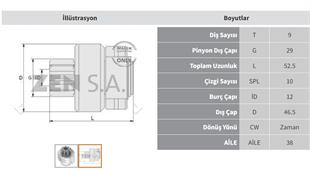 Marş Dişlisi 9diş Bmw Marelli Tip Zen0969 | Zen 0969