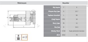 Marş Dişlisi 9diş Ford Vw Polo Passat Ters | Zen 0972