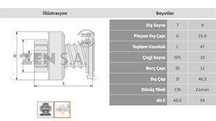 Marş Dişlisi 9diş Peugeot 106 205 206 Zen0976 | Zen 0976
