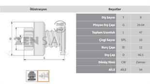 Marş Dişlisi 9diş Alfa Partner Marea Zen0998 | Zen 0998