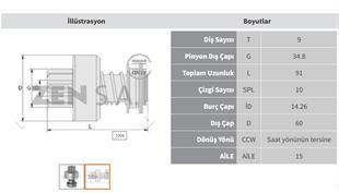 Marş Dişlisi 9diş Lambordını Goldını Lamborghını | Zen 1004