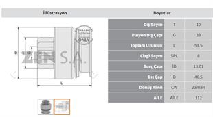 Marş Dişlisi 10diş L300 Ym Ranger Mazda Zen1024 | Zen 1024