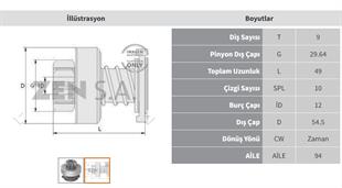 Marş Dişlisi 9diş Alfa Bmw Opel Fiat Zen1033 | Zen 1033