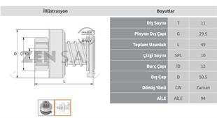 Marş Dişlisi 11diş Clio Kango 1.9 Meganezen1058 | Zen 1058