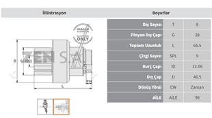 Marş Dişlisi 8diş Nissan Primera.berlina Zen1062 | Zen 1062