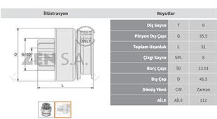 Marş Dişlisi 9diş Renault Master Opel Movano Canter Zen1063 | Zen 1063