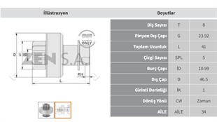 Marş Dişlisi 8diş Clio Celta Gm Benzinli Zen1064 | Zen 1064