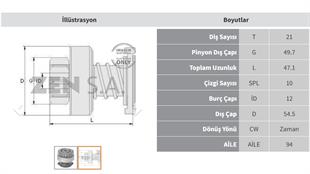 Marş Dişlisi 21diş Ford Ka Bosch Tip Zen1156 | Zen 1156