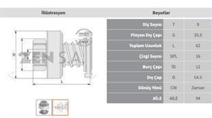 Marş Dişlisi 9diş Iveco Daily J10 Zen1158 | Zen 1158
