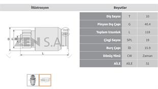 Marş Dişlisi 10diş Cummins Ford Zen1190 | Zen 1190