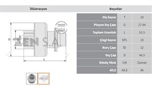 Marş Dişlisi 10diş Opel Partner R9 R19 Clio | Zen 1209