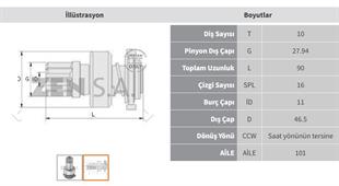 Marş Dişlisi 10diş 16v Vw Golf3 Zen1222 | Zen 1222