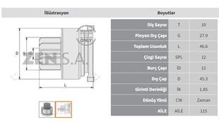 Marş Dişlisi 10diş Ford Ranger Mazda Bravo Fm74223 | Zen 1224