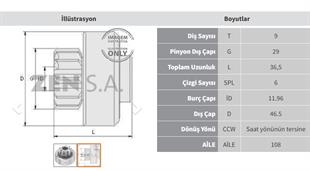 Marş Dişlisi 9diş Mercury Marine 50hp | Zen 1454