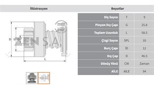 Marş Dişlisi 9diş Land Rover Discover Opel Astra Vectra Zen1474 | Zen 1474