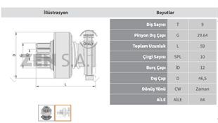 Marş Dişlisi 9diş Bmw Serisi 5 7 8x5 | Zen 1486
