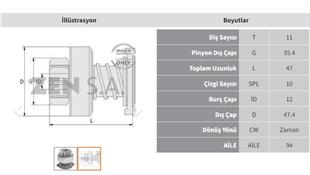 Marş Dişlisi 11diş Corolla Avensis Zen1547 | Zen 1547