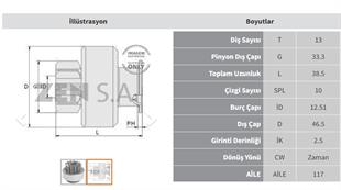 Marş Dişlisi 13diş Opel Vectra Astra Zen1557 | Zen 1557