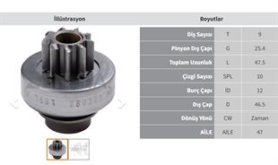 Marş Dişlisi 9diş Bravo Palio Marea Siena Zen1561 | Zen 1561