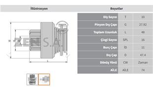 Marş Dişlisi 10diş Cıtroen Peugeot Zen1576 | Zen 1576