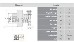 Marş Dişlisi 9diş Bmw 3.30d 5.30d X5 3.0d / Fıat Brava Marea 1.9td | Zen 1630