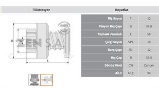 Marş Dişlisi 12diş Ducato Ford Ym Zen1642 | Zen 1642