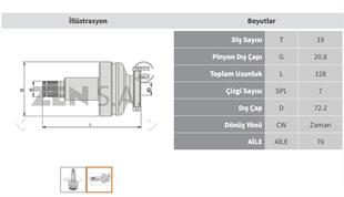 Marş Dişlisi 19diş Mercedes Benz / Scanıa / Daf Y.m. (261 Serisi Marşlara) | Zen 1658