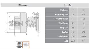 Marş Dişlisi 12diş Mercedes Sprinter Zen1696 | Zen 1696