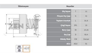 Marş Dişlisi 11diş Jcb Case Mf Voltra | Zen 1698