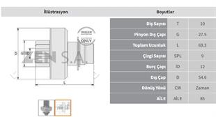 Marş Dişlisi 10diş Ssangyong Musso Rexton Kyr Chevrolet Captiva Opel Zen1705 | Zen 1705