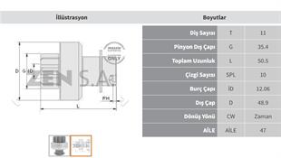 Marş Dişlisi 11diş Alfa Romeo 1.9 Bmw 320 Fiat | Zen 1718