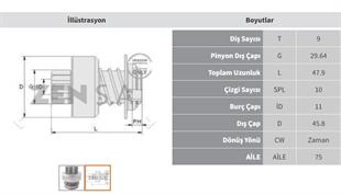 Marş Dişlisi 9diş Bmw 3.20 Fiat Toyota Avensis | Zen 1720