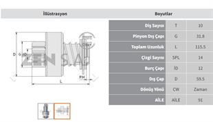 Marş Dişlisi 10diş Erkunt Traktör Bobcat Newholland Iskra Ohndeere Y.m. Clark Bobcat 16,908,746 | Zen 1754