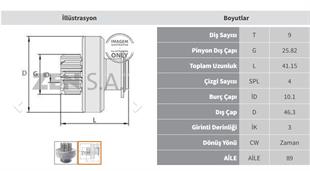 Marş Dişlisi 9diş Valeo Tip Renault Peugeot Megane Scenic Sandero Logan Kilitli Freze | Zen 1755