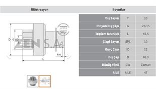 Marş Dişlisi 10diş Renault Megan Clio Dacia Kango Dacia Fluence Logan Zen1756 | Zen 1756