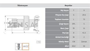Marş Dişlisi 9diş Honda Cıty Cıvıc Zen1759 | Zen 1759