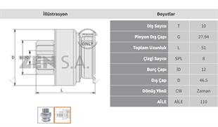 Marş Dişlisi 10diş Nissan Micra Zen1761 | Zen 1761