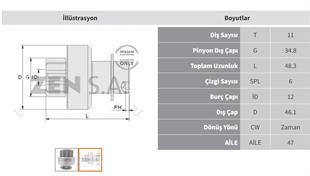 Marş Dişlisi 11diş Hyundai H1 Starex Kia Bongo (r)- | Zen 1794