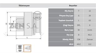 Marş Dişlisi 12diş Ford Transit Ranger V347 2.2 3.2 2012 --> Mıtsubıshı Tıpı | Zen 1807