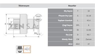 Marş Dişlisi 10diş Nissan Opel Renault Master Ym Zen1838 | Zen 1838