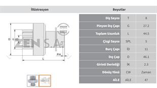 Marş Dişlisi 8diş Peugeot 107 Cıtroen C1 Toyota Umm333 | Zen 1925
