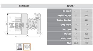 Marş Dişlisi 11diş Hyundai İ30 Kia Ceed Start Stop Mini Cooper D 06.2010, Mini One D 07.2010 Toyota Aurıs/hybrıd, Avensıs, Ver | Zen 1932