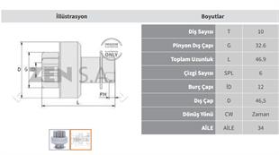 Marş Dişlisi 10diş Ssangyong Actyon/dodge Nitro | Zen 1959