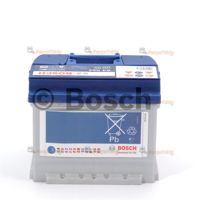 Akü, 12V 44Ah Bosch Akü S4 Alçak 0092S40410