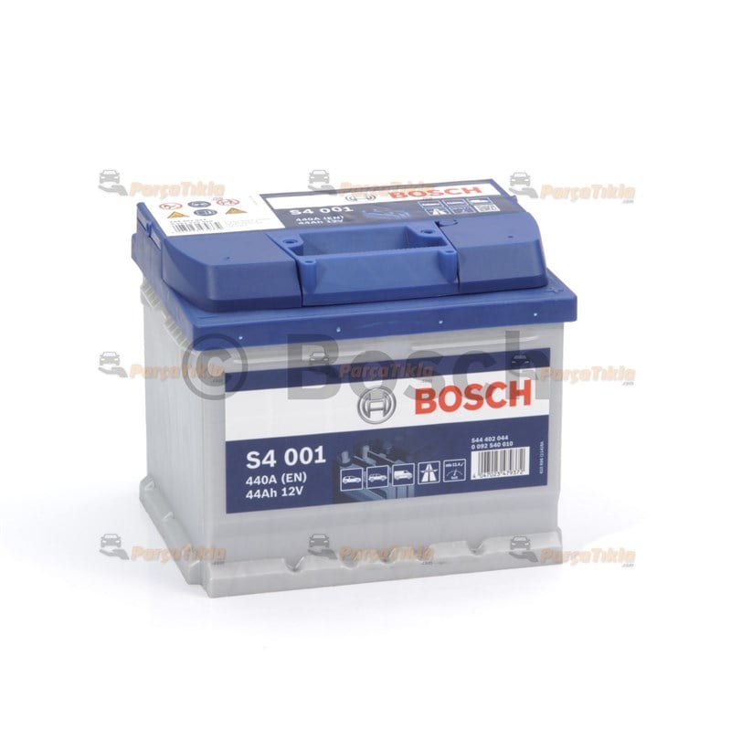Akü, 12V 44Ah Bosch Akü S4 Alçak 0092S40410