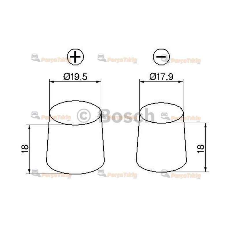 Akü, 12V 45Ah Bosch Akü S3 (Dar/Ters) 0092S30200