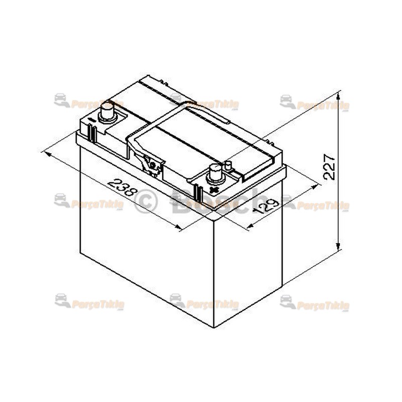 Akü, 12V 45Ah Bosch Akü S4 Düz 0092S40360