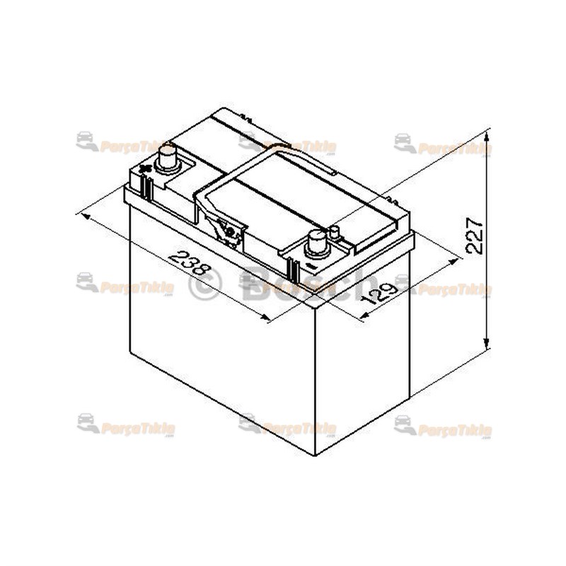 Akü, 12V 45Ah Bosch Akü S4 Ters 0092S40380